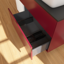 Тумба под раковину Villeroy & Boch Finion 120х50,1 см с подсветкой МДФ пион матовый лак/стекло черное матовое F802GFHB