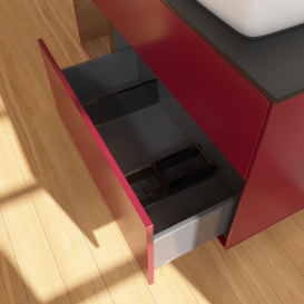 Тумба под раковину Villeroy & Boch Finion 120х50,1 см с подсветкой МДФ пион матовый лак/стекло черное матовое F802GNHB