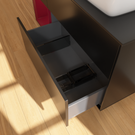 Тумба под раковину Villeroy & Boch Finion 120х50,1 см с подсветкой МДФ черный матовый лак/стекло черное матовое F802HBPD