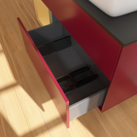 Тумба под раковину Villeroy & Boch Finion 120х50,1 см с подсветкой МДФ пион матовый лак/стекло черное матовое F802HFHB