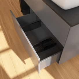 Тумба под раковину Villeroy & Boch Finion 120х50,1 см с подсветкой МДФ антрацит матовый лак/стекло черное матовое F802PDGK