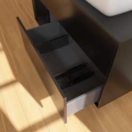 Тумба под раковину Villeroy & Boch Finion 120х50,1 см с подсветкой МДФ черный матовый лак/стекло черное матовое F802PDPD