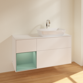 Тумба под раковину Villeroy & Boch Finion 120х50,1 см с подсветкой МДФ белый матовый лак/стекло белое матовое F801GMMT