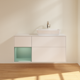 Тумба под раковину Villeroy & Boch Finion 120х50,1 см с подсветкой МДФ белый матовый лак/стекло белое матовое F801GMMT