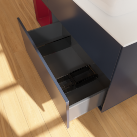 Тумба под раковину Villeroy & Boch Finion 120х50,1 см с подсветкой МДФ темно-синий матовый лак/стекло белое матовое F801HBHG