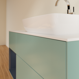 Тумба под раковину Villeroy & Boch Finion 120х50,1 см с подсветкой МДФ оливковый матовый лак/стекло белое матовое F801HGGM