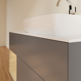 Тумба під раковину Villeroy & Boch Finion 120х50,1 см із підсвічуванням МДФ антрацит матовий лак/скло біле матове F801PCGK