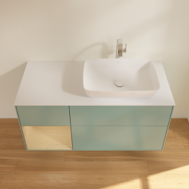 Тумба под раковину Villeroy & Boch Finion 120х50,1 см с подсветкой МДФ оливковый матовый лак/стекло белое матовое F801PCGM