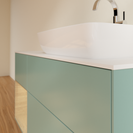 Тумба под раковину Villeroy & Boch Finion 120х50,1 см с подсветкой МДФ оливковый матовый лак/стекло белое матовое F801PCGM