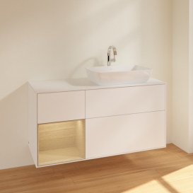 Тумба под раковину Villeroy & Boch Finion 120х50,1 см с подсветкой МДФ белый матовый лак/стекло белое матовое F801PCMT