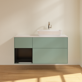 Тумба под раковину Villeroy & Boch Finion 120х50,1 см с подсветкой МДФ оливковый матовый лак/стекло белое матовое F801PDGM