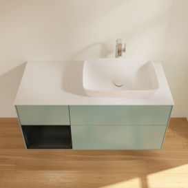 Тумба под раковину Villeroy & Boch Finion 120х50,1 см с подсветкой МДФ оливковый матовый лак/стекло белое матовое F801PDGM