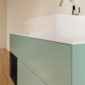 Тумба под раковину Villeroy & Boch Finion 120х50,1 см с подсветкой МДФ оливковый матовый лак/стекло белое матовое F801PDGM