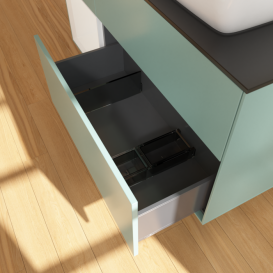 Тумба под раковину Villeroy & Boch Finion 120х50,1 см с подсветкой МДФ оливковый матовый лак/стекло черное матовое F802GFGM