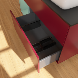 Тумба под раковину Villeroy & Boch Finion 120х50,1 см с подсветкой МДФ пион матовый лак/стекло черное матовое F802GMHB