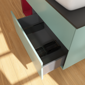 Тумба под раковину Villeroy & Boch Finion 120х50,1 см с подсветкой МДФ оливковый матовый лак/стекло черное матовое F802HBGM