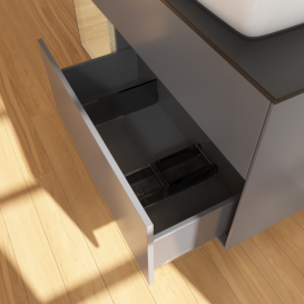 Тумба под раковину Villeroy & Boch Finion 120х50,1 см с подсветкой МДФ антрацит матовый лак/стекло черное матовое F802PCGK