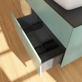 Тумба под раковину Villeroy & Boch Finion 120х50,1 см с подсветкой МДФ оливковый матовый лак/стекло черное матовое F802PCGM