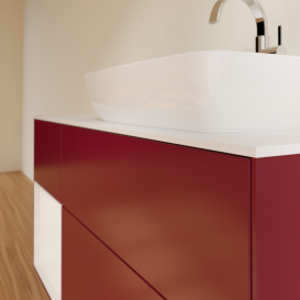 Тумба под раковину Villeroy & Boch Finion 120х50,1 см с подсветкой МДФ пион матовый лак/стекло белое матовое G801GFHB