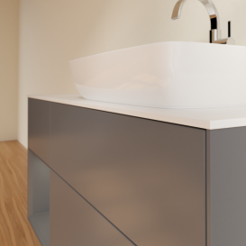 Тумба под раковину Villeroy & Boch Finion 120х50,1 см с подсветкой МДФ антрацит матовый лак/стекло белое матовое G801GKGK