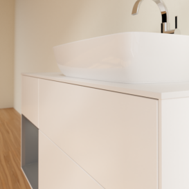 Тумба під раковину Villeroy & Boch Finion 120х50,1 см із підсвічуванням МДФ білий матовий лак/скло біле матове G801GKMT