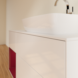 Тумба под раковину Villeroy & Boch Finion 120х50,1 см с подсветкой МДФ глянцевый белый лак/стекло белое матовое G801HBGF