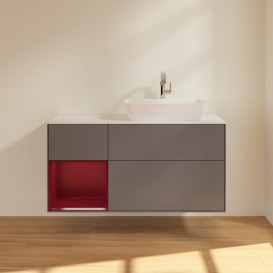 Тумба под раковину Villeroy & Boch Finion 120х50,1 см с подсветкой МДФ антрацит матовый лак/стекло белое матовое G801HBGK