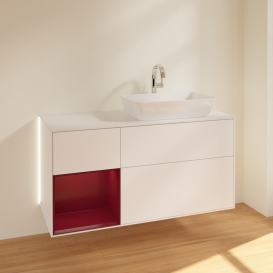 Тумба под раковину Villeroy & Boch Finion 120х50,1 см с подсветкой МДФ белый матовый лак/стекло белое матовое G801HBMT