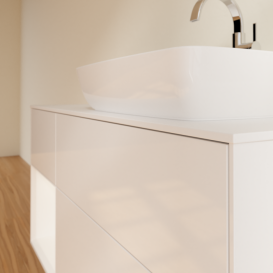 Тумба під раковину Villeroy & Boch Finion 120х50,1 см із підсвічуванням МДФ білий глянцевий лак/скло біле матове G801MTGF