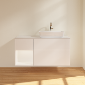 Тумба под раковину Villeroy & Boch Finion 120х50,1 см с подсветкой МДФ белый матовый лак/стекло белое матовое G801MTMT