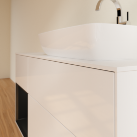 Тумба под раковину Villeroy & Boch Finion 120х50,1 см с подсветкой МДФ глянцевый белый лак/стекло белое матовое G801PDGF