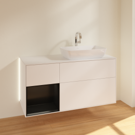 Тумба под раковину Villeroy & Boch Finion 120х50,1 см с подсветкой МДФ белый матовый лак/стекло белое матовое G801PDMT