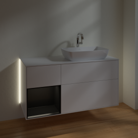 Тумба под раковину Villeroy & Boch Finion 120х50,1 см с подсветкой МДФ белый матовый лак/стекло белое матовое G801PDMT