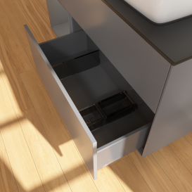 Тумба под раковину Villeroy & Boch Finion 120х50,1 см с подсветкой МДФ антрацит матовый лак/стекло черное матовое G802GKGK