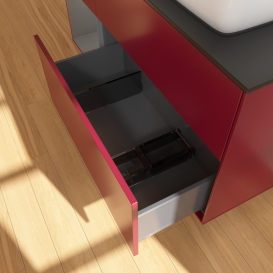 Тумба под раковину Villeroy & Boch Finion 120х50,1 см с подсветкой МДФ пион матовый лак/стекло черное матовое G802GKHB