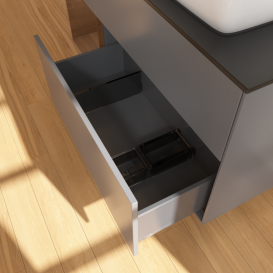 Тумба под раковину Villeroy & Boch Finion 120х50,1 см с подсветкой МДФ антрацит матовый лак/стекло черное матовое G802GNGK