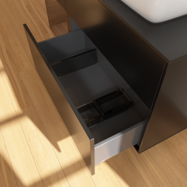 Тумба под раковину Villeroy & Boch Finion 120х50,1 см с подсветкой МДФ черный матовый лак/стекло черное матовое G802GNPD