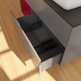 Тумба под раковину Villeroy & Boch Finion 120х50,1 см с подсветкой МДФ антрацит матовый лак/стекло черное матовое G802HBGK