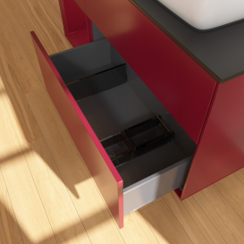 Тумба под раковину Villeroy & Boch Finion 120х50,1 см с подсветкой МДФ пион матовый лак/стекло черное матовое G802HBHB