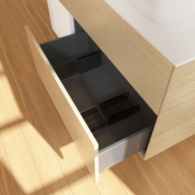 Тумба под раковину Villeroy & Boch Finion 120х50,1 см с подсветкой МДФ шпон дуба/стекло белое матовое G801GFPC