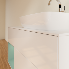 Тумба под раковину Villeroy & Boch Finion 120х50,1 см с подсветкой МДФ глянцевый белый лак/стекло белое матовое G801GMGF