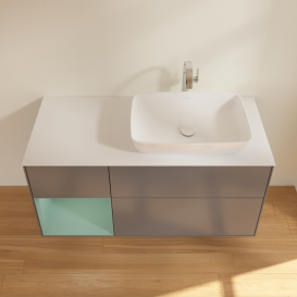 Тумба под раковину Villeroy & Boch Finion 120х50,1 см с подсветкой МДФ антрацит матовый лак/стекло белое матовое G801GMGK