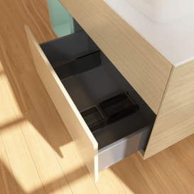 Тумба под раковину Villeroy & Boch Finion 120х50,1 см с подсветкой МДФ шпон дуба/стекло белое матовое G801GMPC