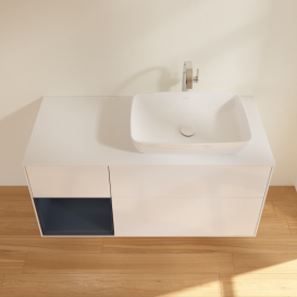 Тумба под раковину Villeroy & Boch Finion 120х50,1 см с подсветкой МДФ глянцевый белый лак/стекло белое матовое G801HGGF