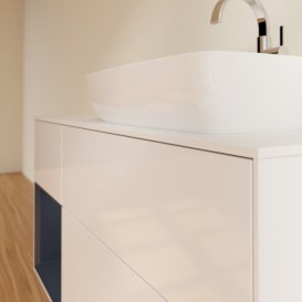 Тумба под раковину Villeroy & Boch Finion 120х50,1 см с подсветкой МДФ глянцевый белый лак/стекло белое матовое G801HGGF