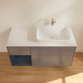 Тумба под раковину Villeroy & Boch Finion 120х50,1 см с подсветкой МДФ антрацит матовый лак/стекло белое матовое G801HGGK