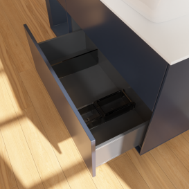 Тумба под раковину Villeroy & Boch Finion 120х50,1 см с подсветкой МДФ темно-синий матовый лак/стекло белое матовое G801HGHG