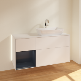 Тумба под раковину Villeroy & Boch Finion 120х50,1 см с подсветкой МДФ белый матовый лак/стекло белое матовое G801HGMT