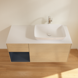 Тумба под раковину Villeroy & Boch Finion 120х50,1 см с подсветкой МДФ шпон дуба/стекло белое матовое G801HGPC