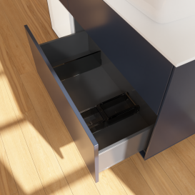 Тумба под раковину Villeroy & Boch Finion 120х50,1 см с подсветкой МДФ темно-синий матовый лак/стекло белое матовое G801MTHG